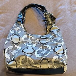Source Unknown Black and Gray Patterned Shoulder Bag